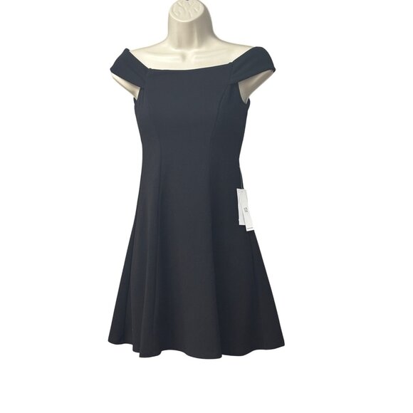 Teeze Me Juniors' Off-The-Shoulder Party Dress, Black, Sz. 13 - Picture 1 of 13